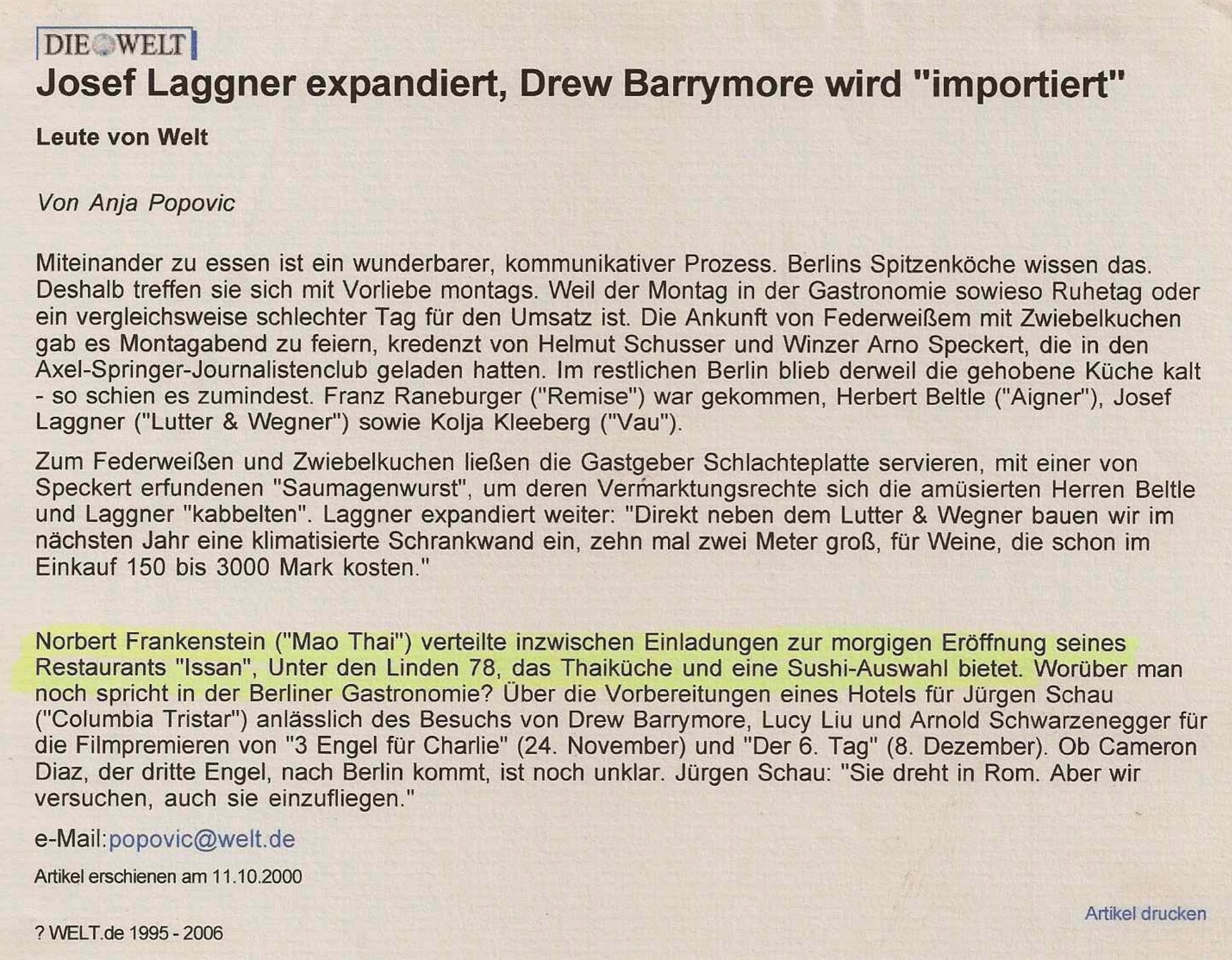 2000 Issan Eröffnung Die Welt