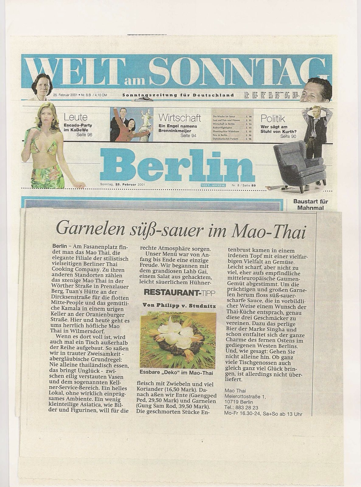 2001 Garnelen süss-sauer im Maothai am Fasanenplatz WAMS